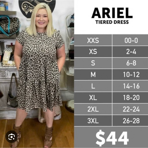 LuLaRoe Ariel Three Tiered Floral Dress with Pockets oversized XL fits like 2XL - Picture 12 of 12